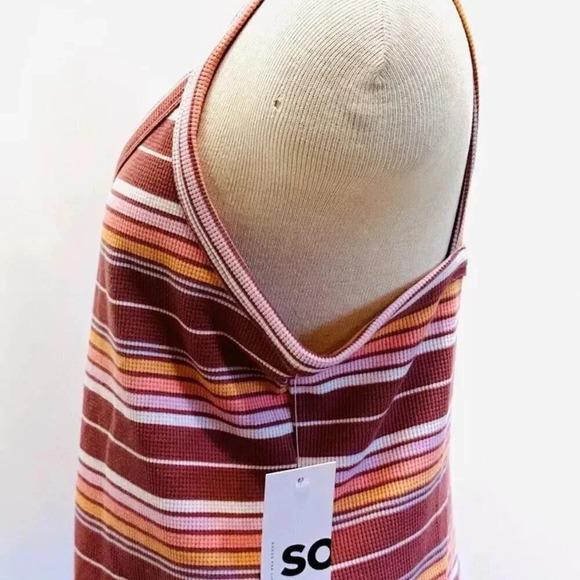 NWT SO GOODS FOR LIFE Juniors Sleeveless Pullover V-Neck Striped Shirt Size XL - Picture 3 of 9